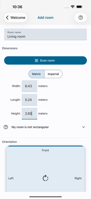 Add room screen